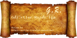 Gürtler Rozália névjegykártya